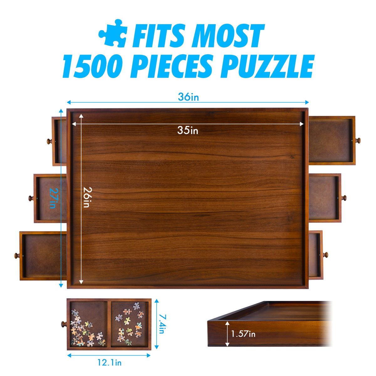 1500PCS Puzzle Table with Legs, 36